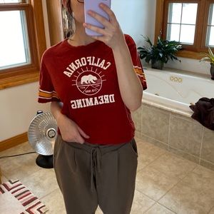 Red California crop top